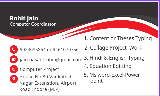 Dtp work in Indore Computer typing work in Indore